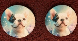 FRENCH BULLDOG CAR COASTERS-2-PK TO PREVENT STICKY CUP HOLDERS~STOCKING STUFFER! - Picture 1 of 1