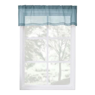 Sheer Valance Linen Curtain Panel 54x16” Dusty Blue Brand New - Image 1 of 4
