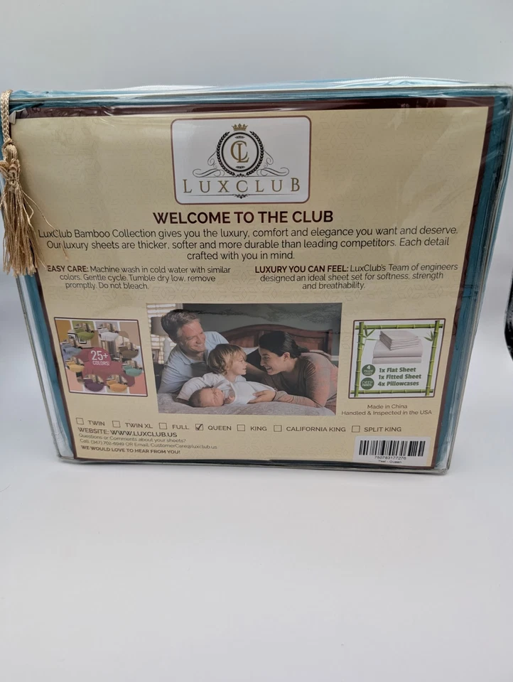 Luxclub 6 PC Sheet Set Bamboo Sheets Deep Pockets 18" Eco Friendly Wrinkle