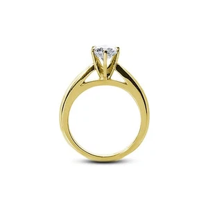 1/3 kt G VS2 runder natürlicher zertifizierter Diamant 14 kt Gold Solitär Verlobungsring - Bild 1 von 6