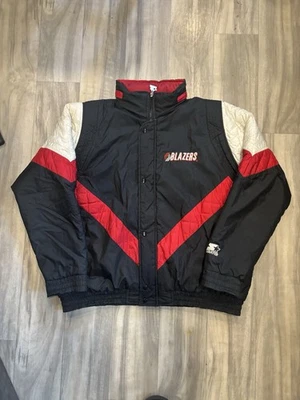 Portland Trailblazers Starter Jacket Vintage NBA, Size LRG, Puffer - Image 1 of 3