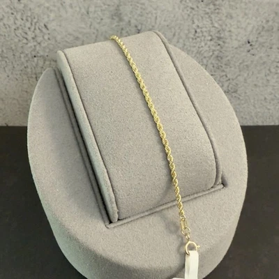 Brazalete de cuerda con corte de diamante de oro amarillo de 10 k 6,5 pulgadas, 1,9 mm, ITALIA ~ NUEVO Foto 1 de 4