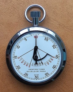 Orologio Da Tasca Excelsior Park Yachting Timer 52,8 MM Stopwatch Funzionante - Picture 1 of 4