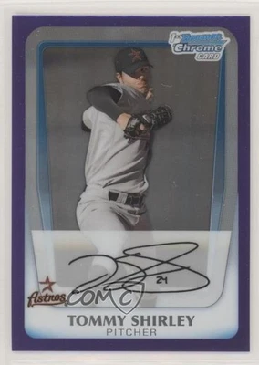 2011 Bowman Chrome Prospects Purple Refractor /799 Tommy Shirley #BCP150 - Image 1 of 2