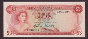 BAHAMAS 1965 3 Dollars P 19 a, EF+, XF+ - Picture 1 of 2
