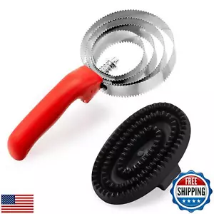 Reversible Stainless Steel Curry Comb with Large Rubber Brush for Grooming Ho - Picture 1 of 5