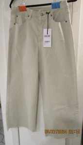 Oat New York Jeans Womens Size 10/31 Denim Ivory High Rise Wide Leg NWT Y2K 90s - Picture 1 of 10