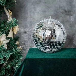 4 pcs 8" wide Silver Glass Hanging Party Disco Mirror Balls Decorations Supplies - Picture 1 of 6