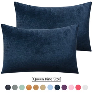 NTBAY Samt Kissenbezug Ultraweich Premium Qualität Kissenbezüge 2 Stück Queen King - Bild 1 von 70