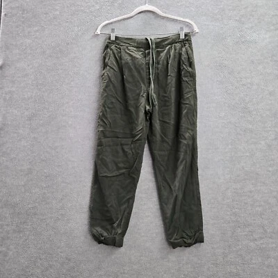 Pantalones Vince Mujer Medianos Verde Recortados Cordón Bolsillos Tiro Alto 22 en Entrepierna Foto 1 de 4