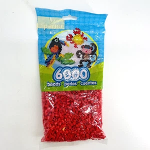 OPEN-USED-6000 COUNT BAG RED COLOR PERLER BEADS-ARTS-CRAFTS-HOBBIES-READ! - Picture 1 of 4