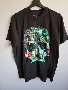 Disney Villain's Skull Tee Shirt Adult Large Black Short Sleeve Top Casual - Picture 1 of 7