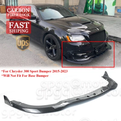 Kit divisor de lábios para Chrysler 300 C S SRT 2015-2023 fibra de carbono V3 parachoque dianteiro - Imagem 1 de 4