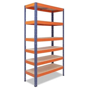 shelfplaza PRO Metallregal Schwerlastregal blau-orange, 200 cm hoch, 21 Variante - Bild 1 von 8
