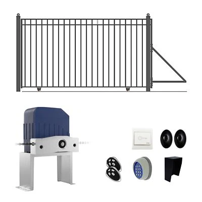 ALEKO Automated Yard Steel Sliding 16' Driveway Gate Madrid Style with Opener - Image 1 of 4