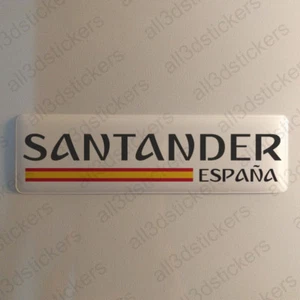 Santander Spain Sticker 4.70x1.18" Domed Resin 3D Flag Stickers Decal Vinyl - Picture 1 of 1