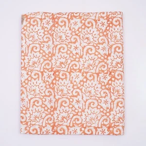 TELA DE COSTURA FLORAL DE ALGODÓN CÁMBRIC INDIO ESTAMPADO A MANO DE MADERA DE 5 YARDAS - Imagen 1 de 7
