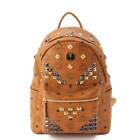 Auth MCM Stark Studded Leather Backpack Caramel Brown (195121