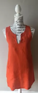 TOUCHÉ 100% Linen Dress Fabulous Orange Tunic With Pockets Size XS VGC - Picture 1 of 14