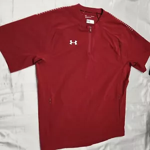 Under Armour Triumph Cage Jacket Men L SS Coachs Sideline Wind Shirt 1/4 Zip - Imagen 1 de 8