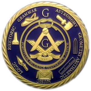 Euro Masonic Association Challenge Coin Under A Brotherhood Of Man Collect - Picture 1 of 6