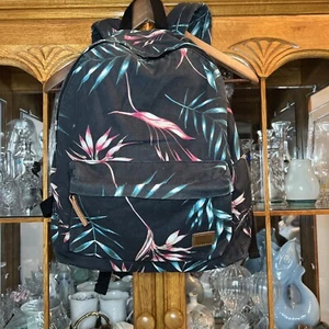 Roxy Floral Bird Of Paradise Tropical Backpack Rare Print - Picture 1 of 8