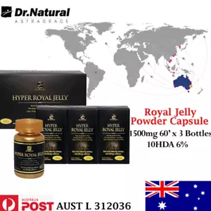 Immune Energy booster - Dr Natural Royal Jelly Powder 1500mg 10HDA 6% 180caps. - Bild 1 von 3