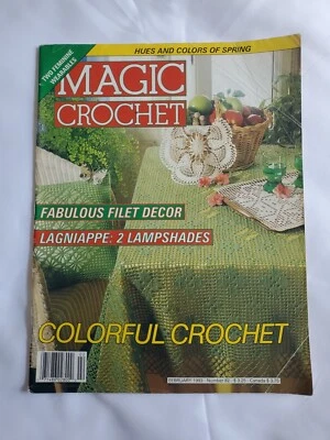 Vintage Magic Crochet Magazine February 1993 Doilies Bedspread Tablecloth Design - Image 1 of 4