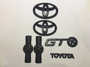 OEM Style Matte Black Front Rear Emblem Badge Full Set for Toyota 86 2012 ~ 2016 - Foto 1 di 6