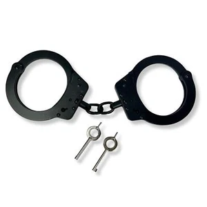 TCH Dual Key Standard Chain Handcuffs Black Finish - Picture 1 of 3