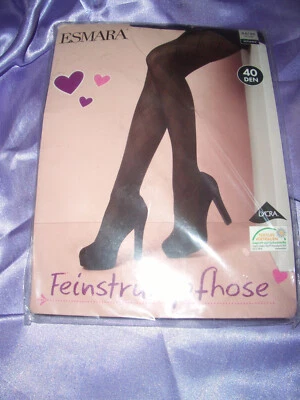 Tolle Esmara Rauten Muster Strumpfhose Gr. 44-46 schwarz 40 den OVP - Bild 1 von 2