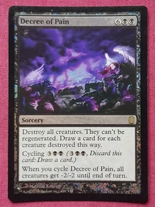 Magic The Gathering COMMANDER'S ARSENAL FOIL DECREE OF PAIN black card MTG - Picture 1 of 2