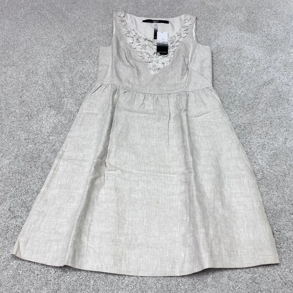 Kensie Dress Women’s Beige Sleeveless Size Small NWT 100% Linen - Image 1 of 4