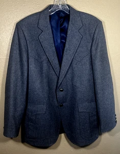 Circle S Blazer Men 42R Gray Rockabilly Western Cowboy Country Suit Jacket USA C - Picture 1 of 15