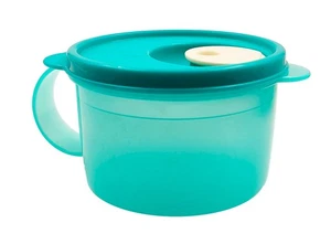 Taza de sopa Tupperware azul redonda de plástico para microondas CystalWave 460 ml - Imagen 1 de 27