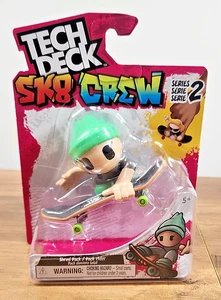 Tech Deck SK8 Crew Fingerboard w/Figure -SERIES 2 GREEN BEANIE - SEALED NIB - Picture 1 of 5