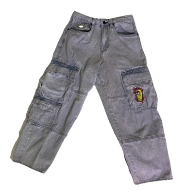 Empyre Skate Cargo Denim Jeans Size 28 x 26 Spray Can Graphitti - Image 1 of 4