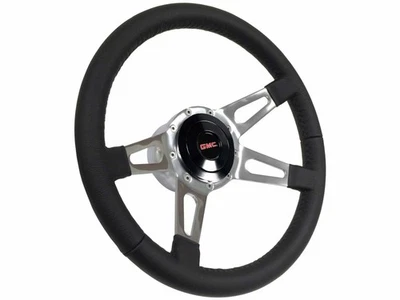 1969-94 GMC Leather 9-Bolt Steering Wheel Billet Aluminum Kit, 4-Spoke Slots - Image 1 of 4