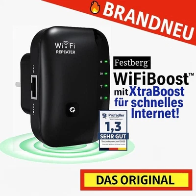 Festberg WifiBoost™ Wifi Extender Wlan Repeater Booster, XtraBoost für Internet! - Bild 1 von 4
