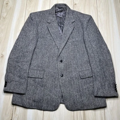 Abrigo Deportivo Harris Tweed Espiga Lana Pura Gris Para Hombre Talla 46R Blazer De Colección Foto 1 de 4
