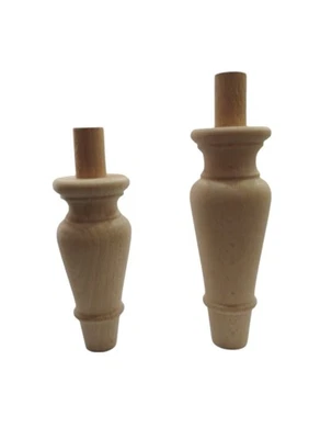 PIEDE CONICO SAGOMATO IN LEGNO GREZZO PER MOBILI - Immagine 1 di 2