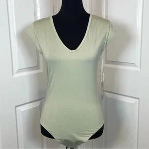 Everlane mintgrüner Ballett Body V-Ausschnitt Flügelärmel Gr. M - Bild 1 von 7