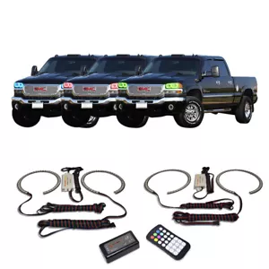 RGB Multi Color Angel Eye Headlight Halo kit for GMC Sierra 1500 99-06 - Imagen 1 de 11