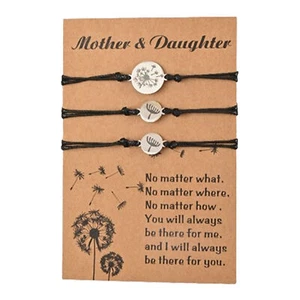 3Pcs Mother Daughter Bracelets Set For 3 Flower Matching Charm Bracelets - Picture 1 of 12