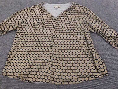 Davina 女式衬衫 3X Plus 米色纽扣弹力 — 第 1/4 张图片