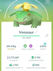 ✨Pokemon GO - SHINY Venusaur (Lv50 w/ Frenzy Plant) PVP Master League✨ - Picture 1 of 2