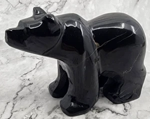 Echter Stein geschnitzte Bären Skulptur abgebrochene Nase - Bild 1 von 9