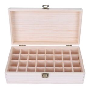 Wooden 32 Grids Essential Oil Storage Container Nail Gel Display Box Makeup Case