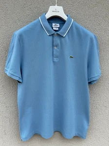 LACOSTE Polo Shirt Mens 7 Extra Large Blue 100% Cotton Pique Logo Vintage Top - Picture 1 of 12