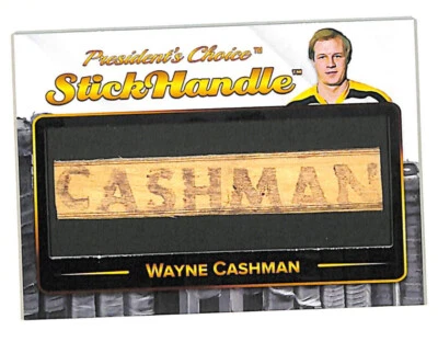 2022 President’s Choice Wayne Cashman 1/1 Stick Handle Nameplate Card Bruins  - Image 1 of 2